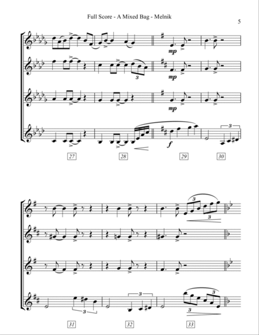 A Mixed Bag Saxophone Quartet scores gallery preview page 5
