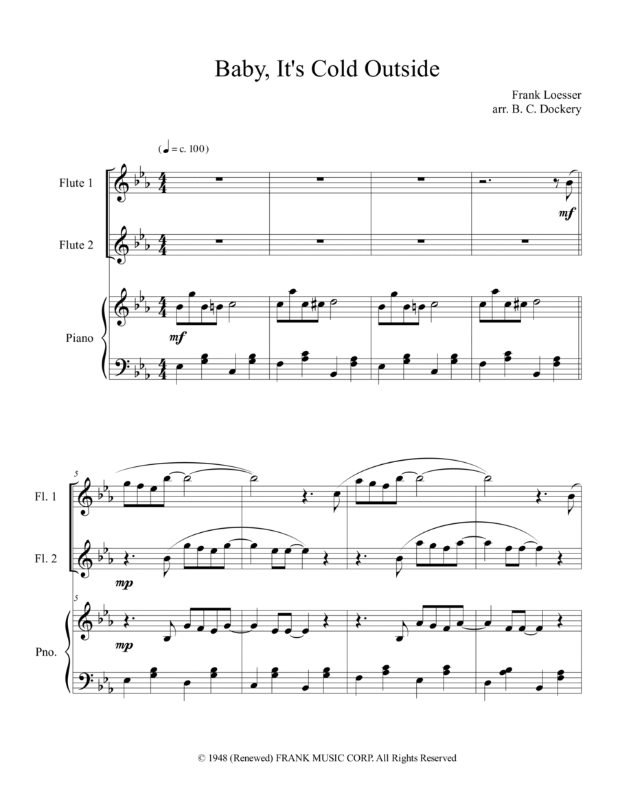 Baby, It's Cold Outside Woodwind Duet scores gallery preview page 1