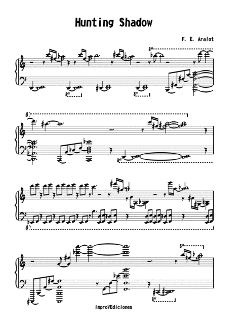 Hunting shadoww - Suspense music for piano solo Piano Solo scores gallery preview page 1