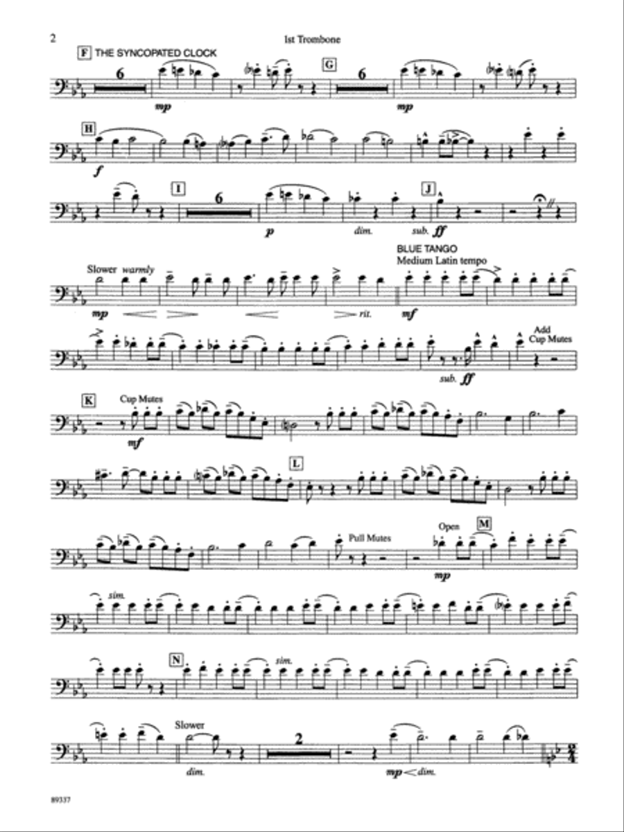 Leroy Anderson Portrait: 1st Trombone Concert Band scores gallery preview page 2