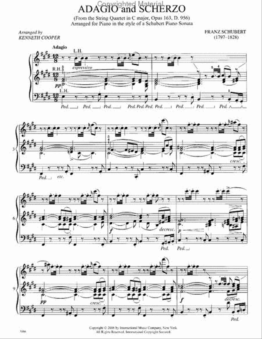 Adagio and Scherzo from the String Quintet in C Major, Opus 163, D. 956 Piano Solo scores gallery preview page 2
