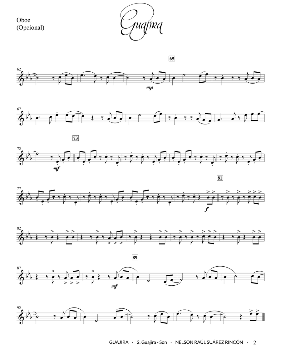 GUAJIRA (parts) Concert Band scores gallery preview page 4