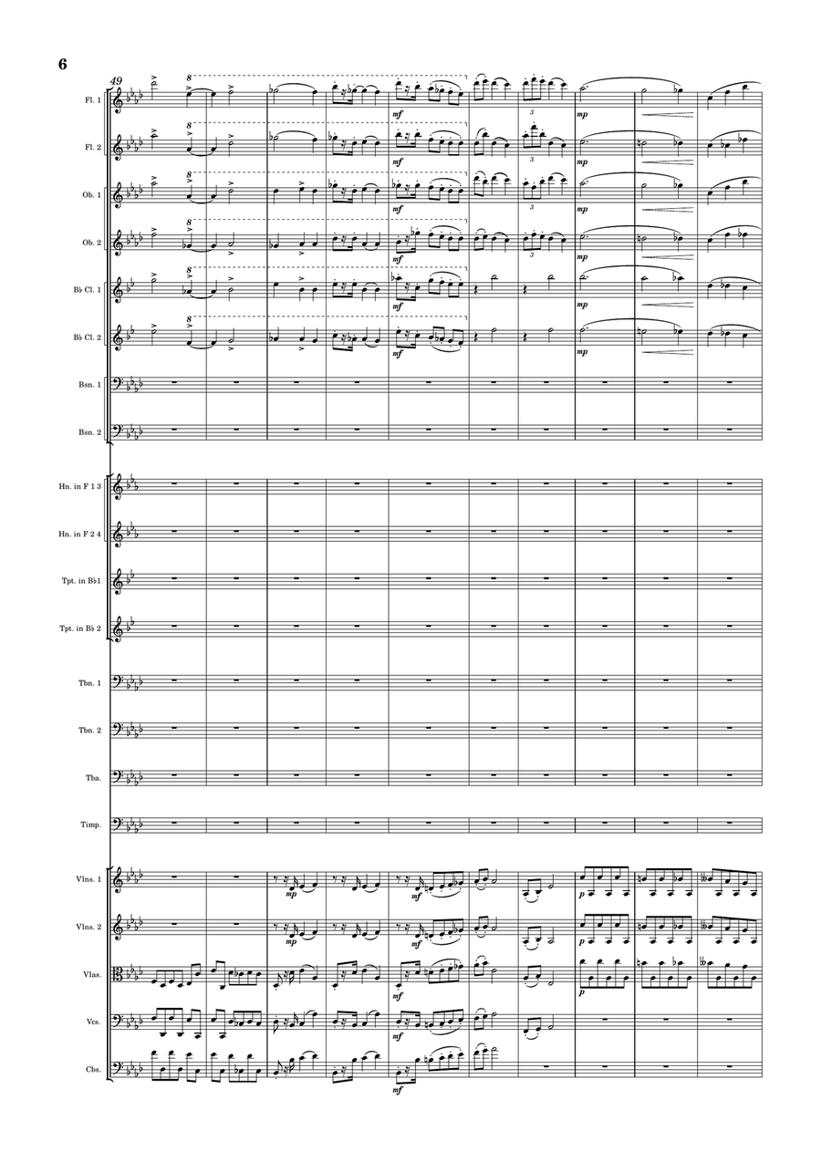 Johannes Brahms piano sonata No. 3, movement 1 for Orchestra Full Orchestra scores gallery preview page 6