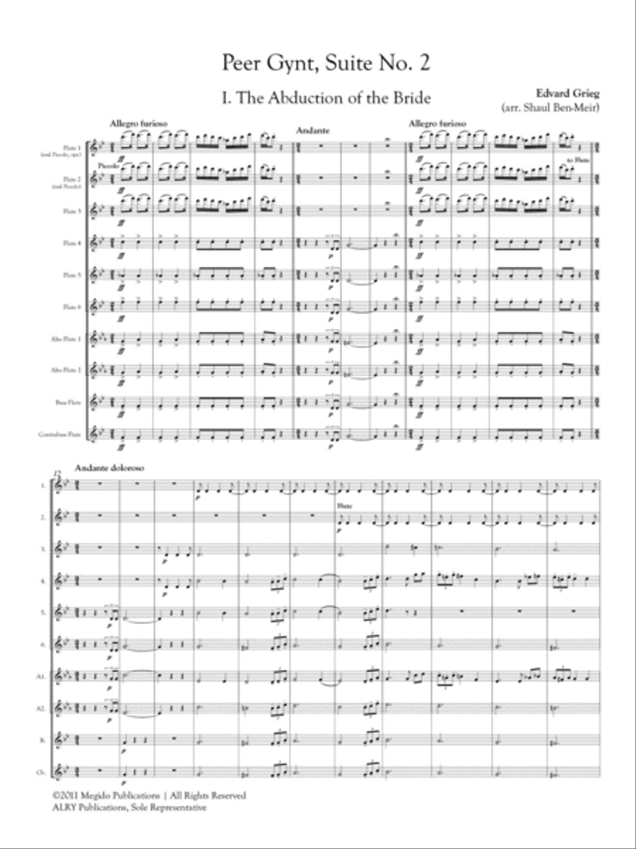Peer Gynt Suite No. 2 for Flute Orchestra Flute Choir scores gallery preview page 2
