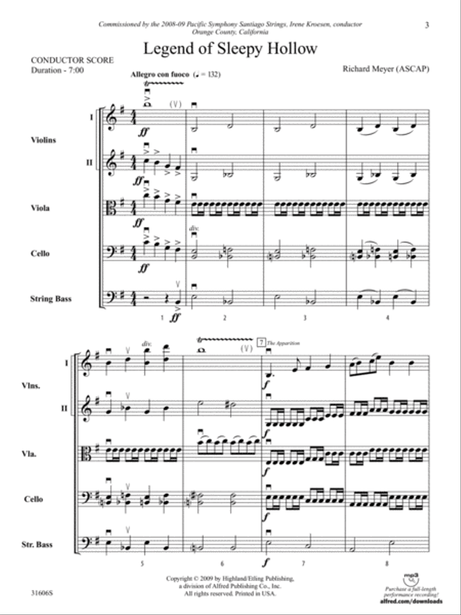 Legend of Sleepy Hollow: Score String Orchestra scores gallery preview page 3