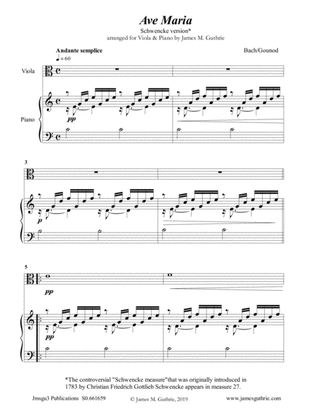 Bach-Gounod: Ave Maria, Schwencke version for Viola & Piano