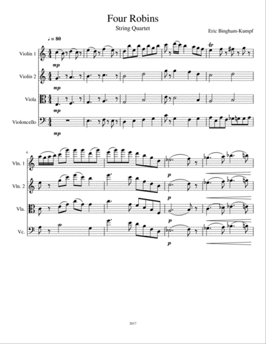 Four Robins (String Quartet) image number null