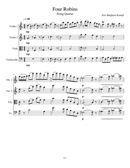 Four Robins (String Quartet) image number null