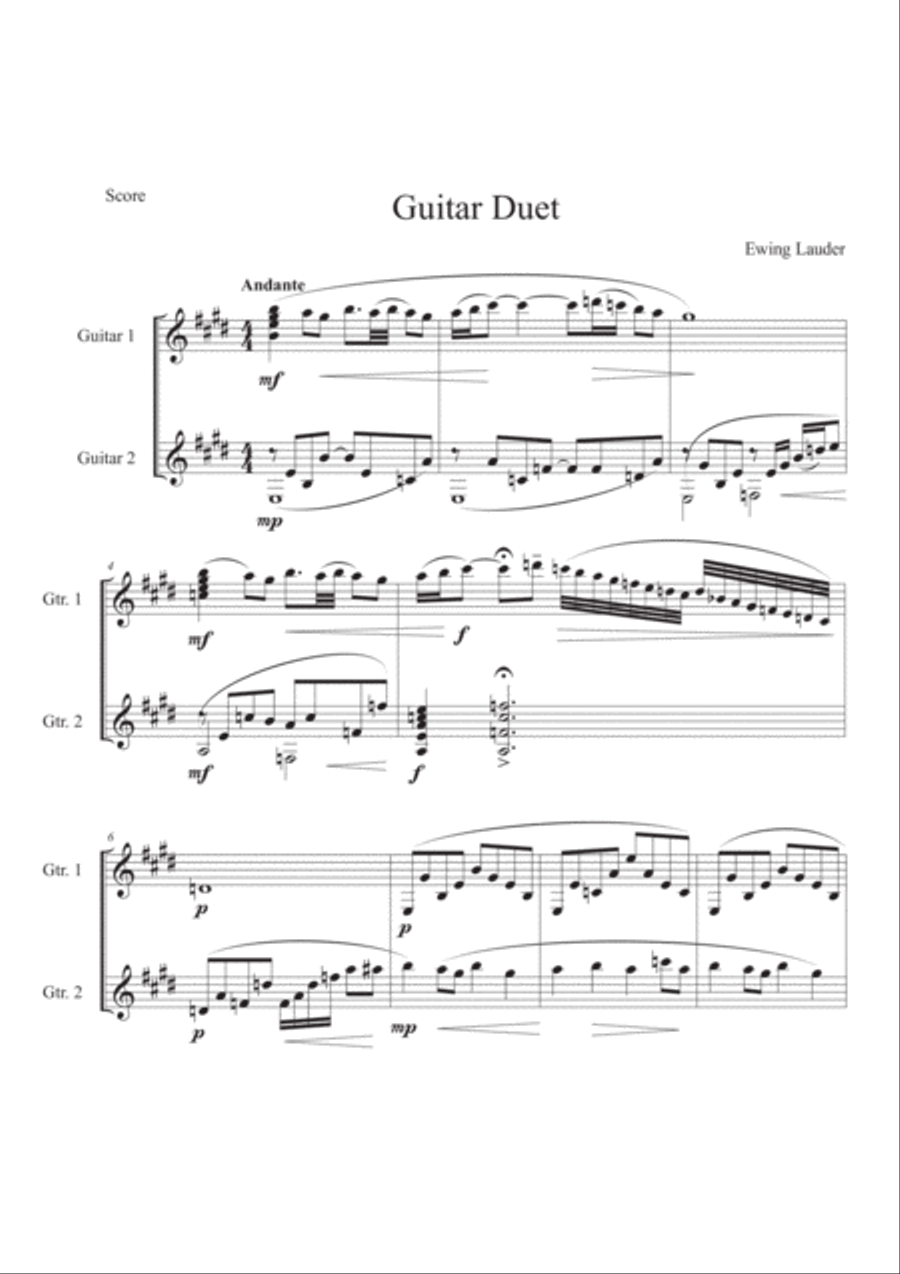 Guitar Duet Guitar scores gallery preview page 1