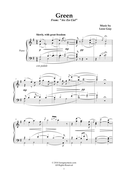 Green - Mvt. 4 from "Arc En Ciel" Piano Solo - Digital Sheet Music