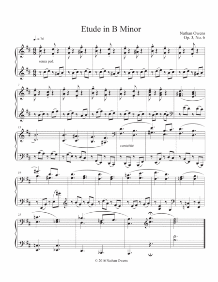 Piano Etude 6 in B Minor