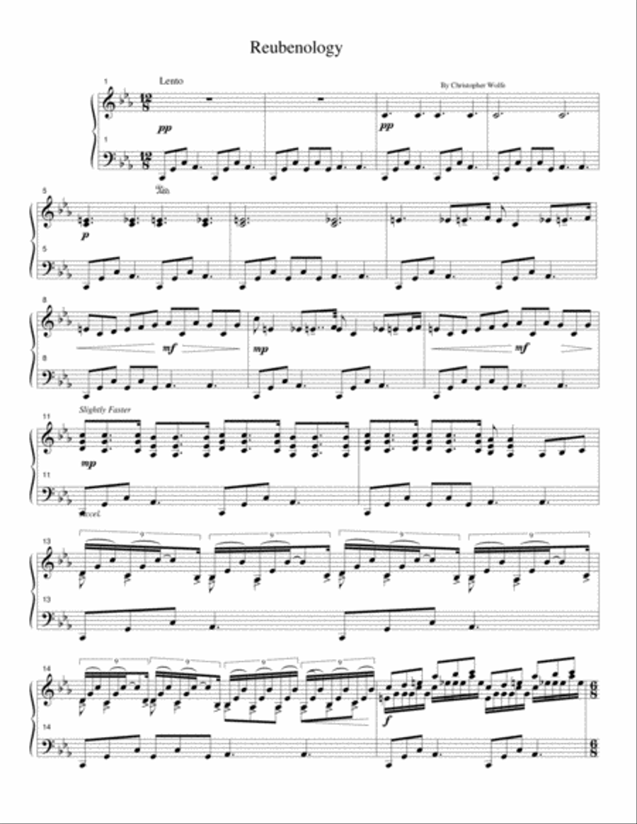 Reubenology - Piano solo Piano Solo scores gallery preview page 1