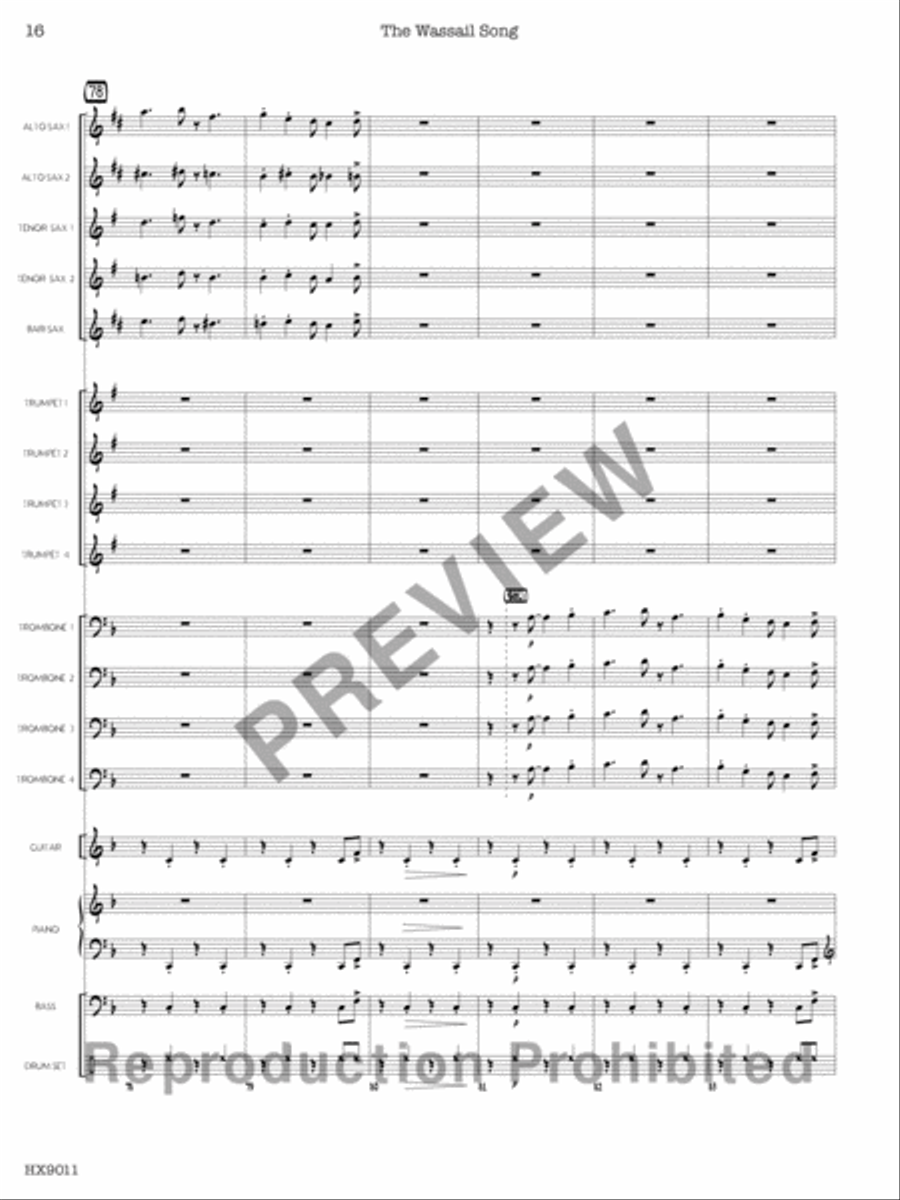 The Wassail Song Jazz Ensemble scores gallery preview page 17