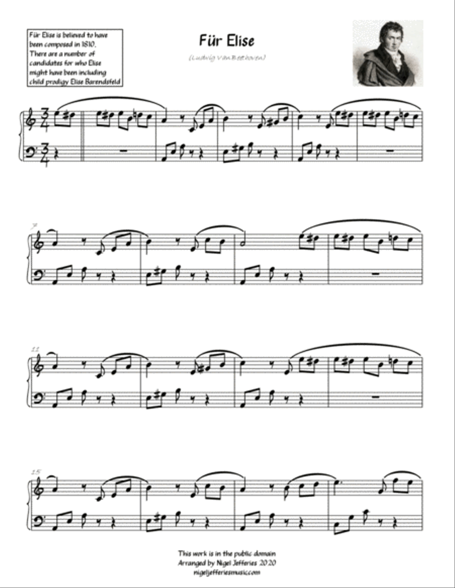 Five Iconic Classical Pieces arranged for Easy Piano (Book 2) Easy Piano scores gallery preview page 6