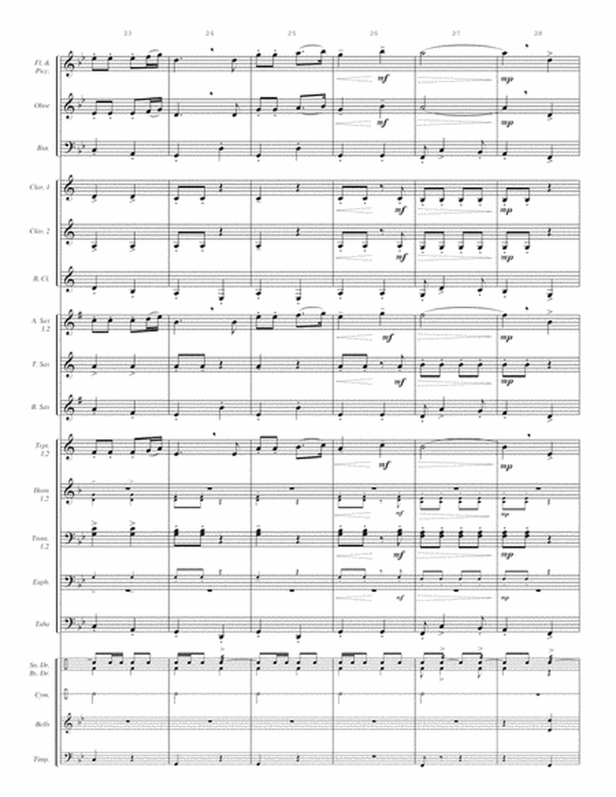 MARCH OF THE CZAR'S BRIGADE (medium easy - concert band; score, parts, and license to copy) image number null