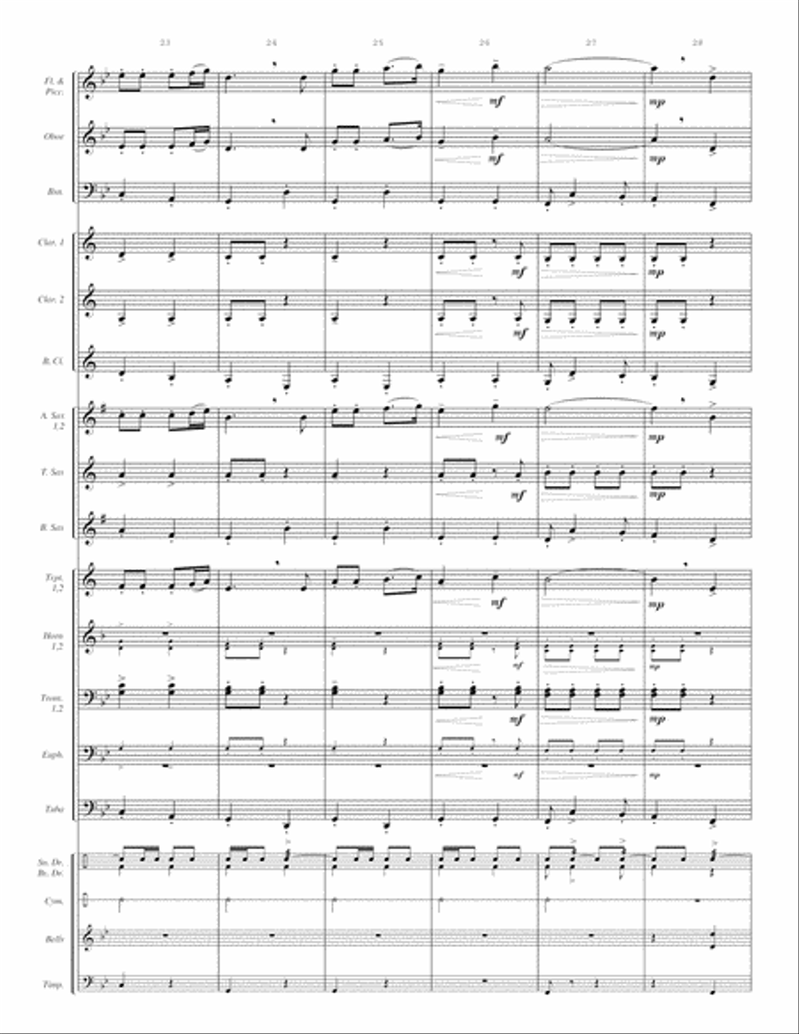 MARCH OF THE CZAR'S BRIGADE (medium easy - concert band; score, parts, and license to copy) Concert Band scores gallery preview page 6