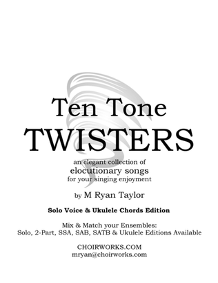 Book cover for Ten Tone Twisters for Voice and Ukulele