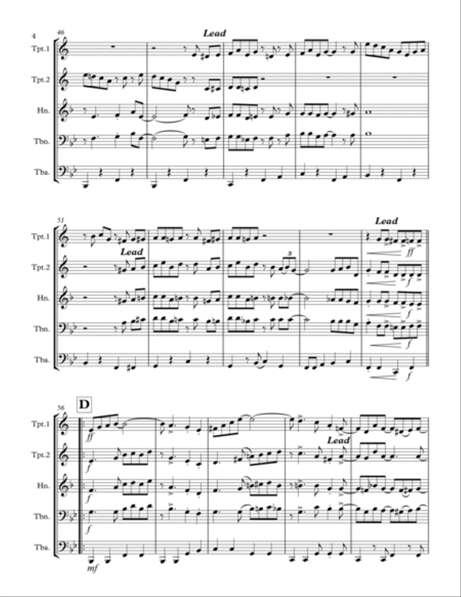 Peg O My Heart (for Brass Quintet) Brass Quintet scores gallery preview page 5