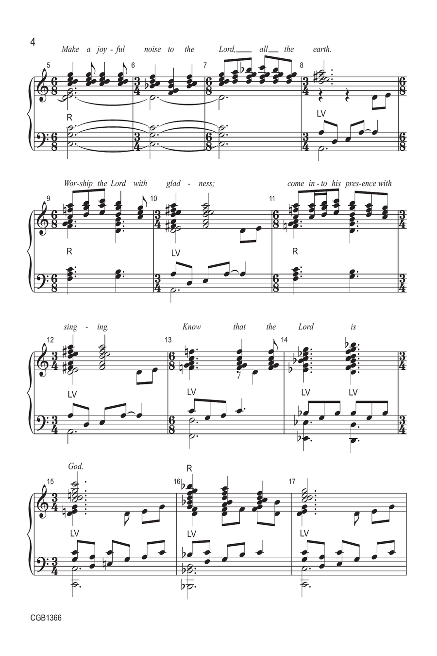 Make a Joyful Noise to the Lord Handbell Choir scores gallery preview page 4
