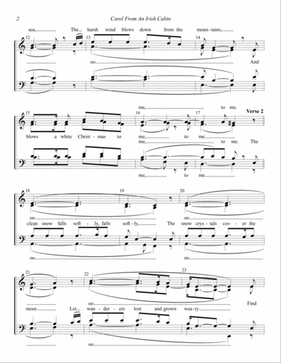 Carol From An Irish Cabin 4-Part scores gallery preview page 2