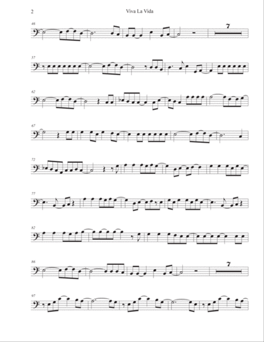 Viva La Vida Viva La Vida Bassoon Solo scores gallery preview page 2
