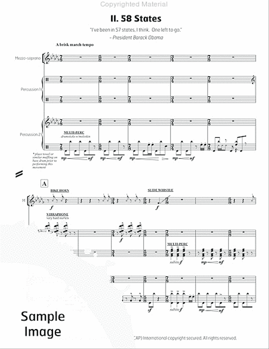 5 Songs in the Age of Stupidity Percussion Ensemble scores gallery preview page 12