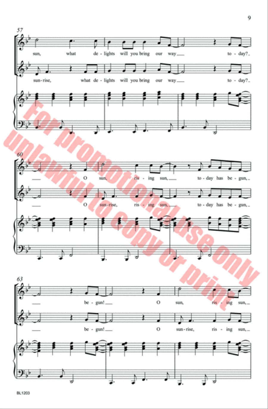 O Sunrise Choir scores gallery preview page 9