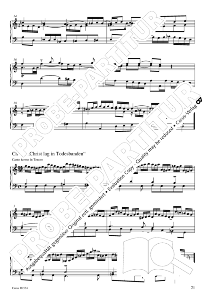 Chorale arrangements. First part of the Clavier-Ubung