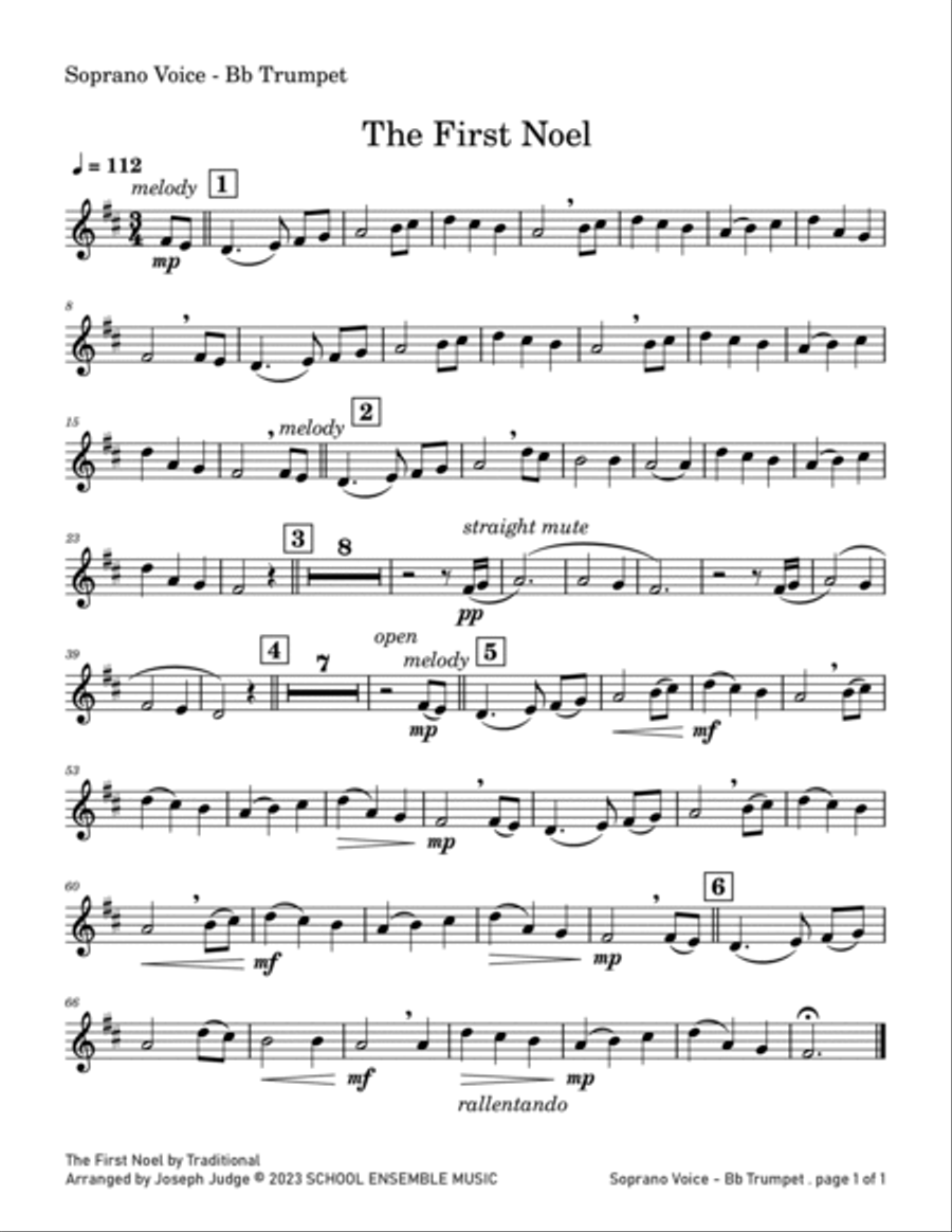 The First Noel for Brass Quartet in Schools Brass Quartet scores gallery preview page 5