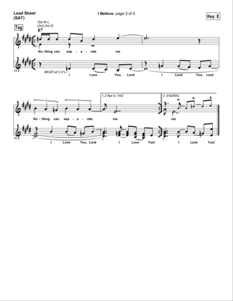 I Believe I Believe Piano scores gallery preview page 5