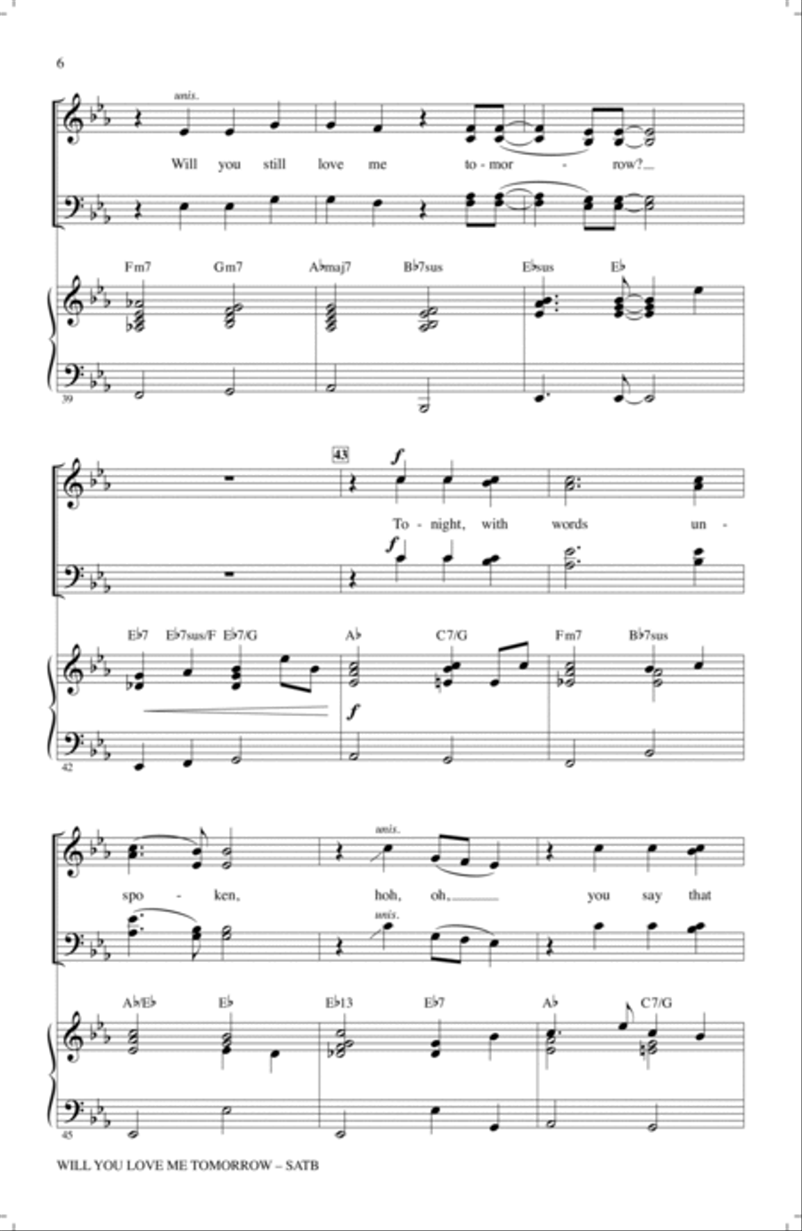 Will You Love Me Tomorrow (Will You Still Love Me Tomorrow) 4-Part scores gallery preview page 5