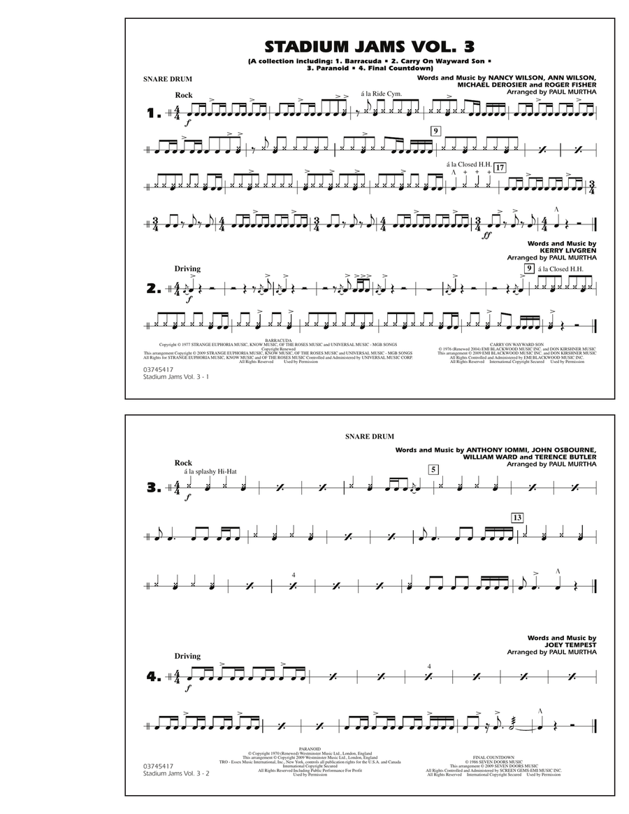 Stadium Jams - Volume 3 - Snare Drum