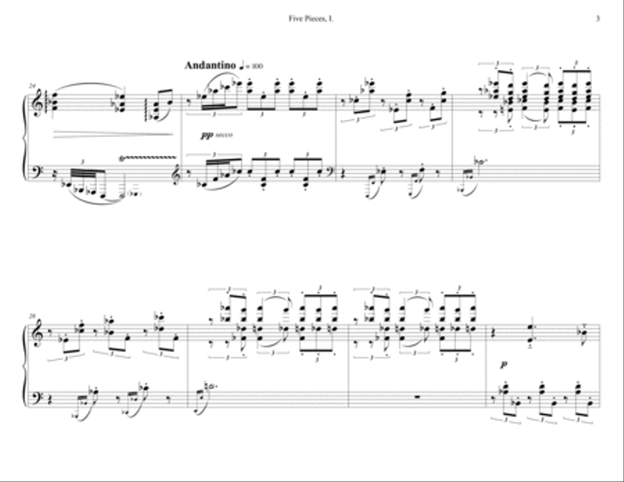 Five Pieces Piano Solo scores gallery preview page 3