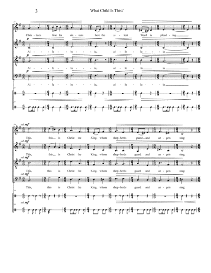 What Child Is This? 4-Part scores gallery preview page 3