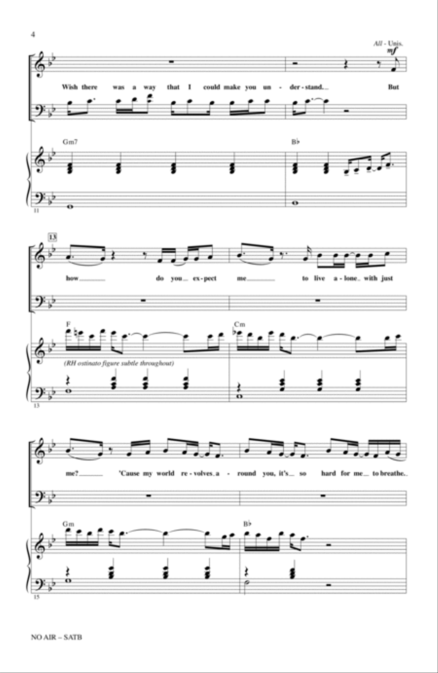 No Air (from Glee) (adapt. Alan Billingsley) 4-Part scores gallery preview page 3