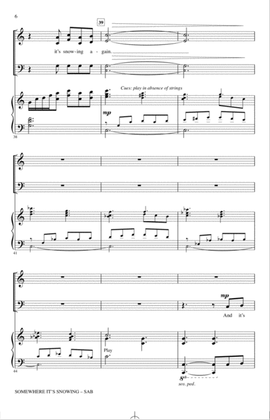 Somewhere It's Snowing (arr. John Leavitt) 3-Part scores gallery preview page 5