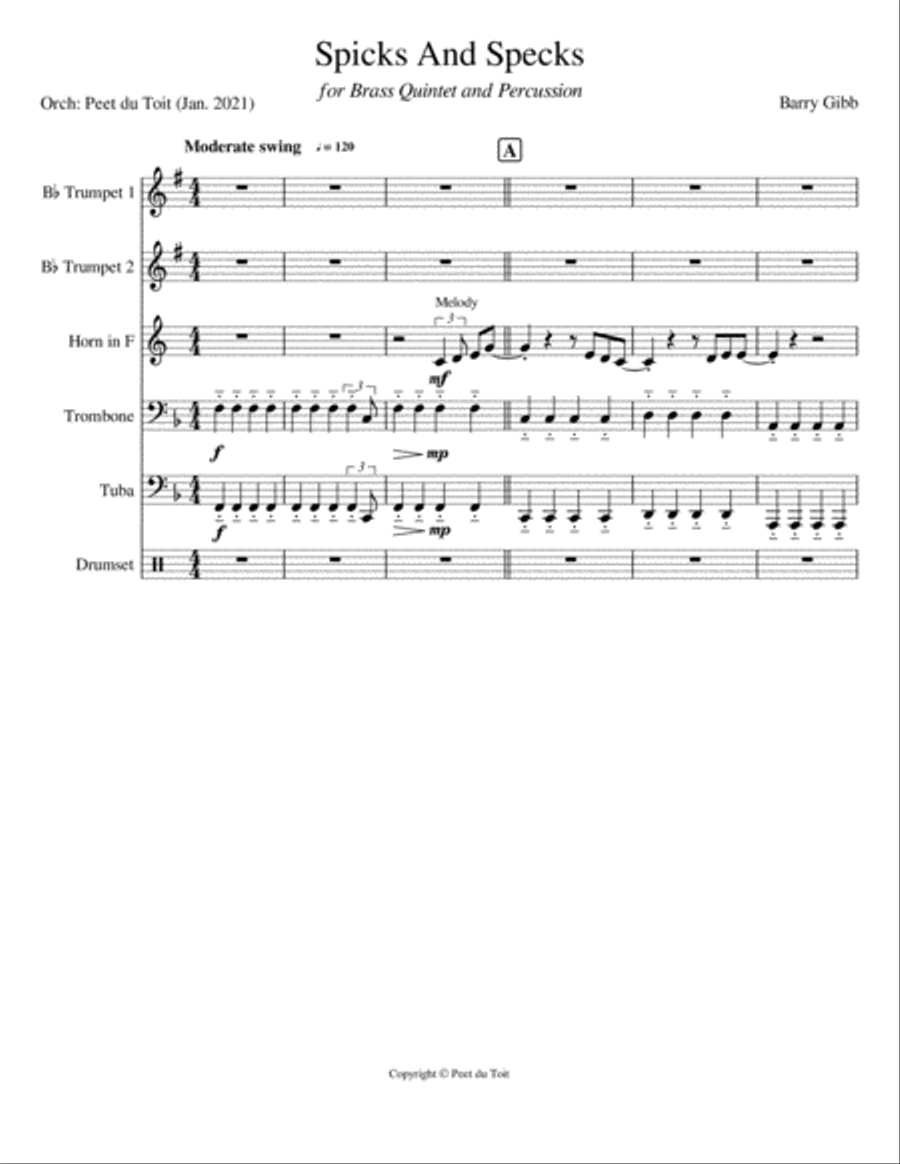 Spicks And Specks Small Ensemble scores gallery preview page 1