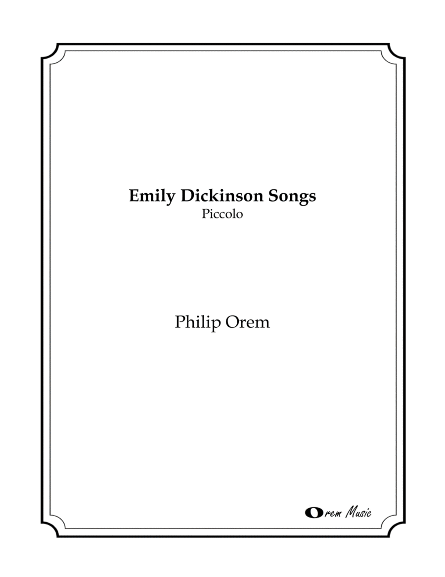 Emily Dickinson Songs - woodwind parts
