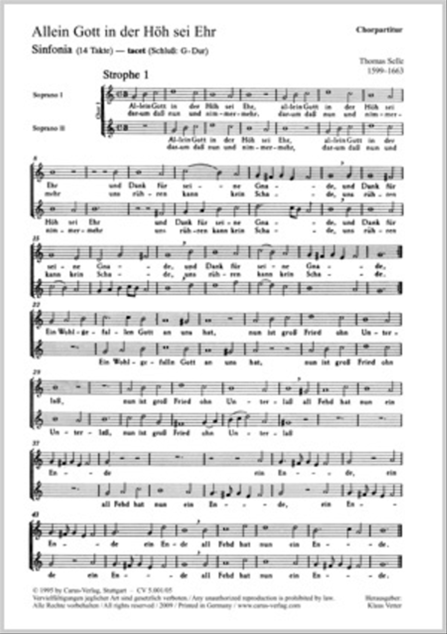 Allein Gott in der Hoh Choir scores gallery preview page 1