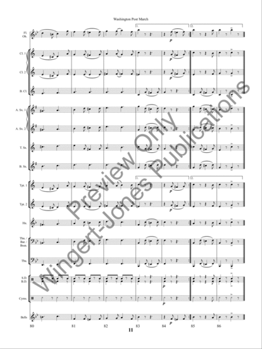 Washington Post March Concert Band scores gallery preview page 15