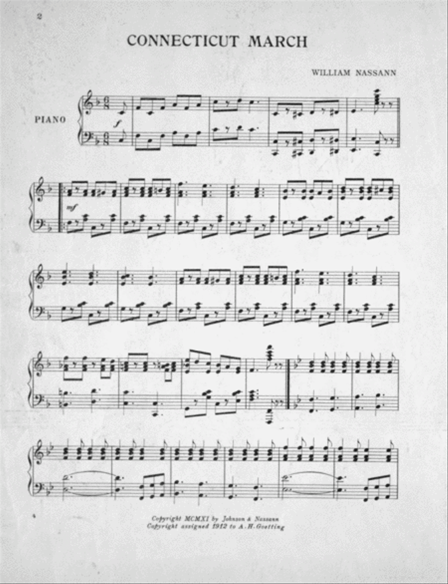 The Connecticut March Piano Solo scores gallery preview page 2