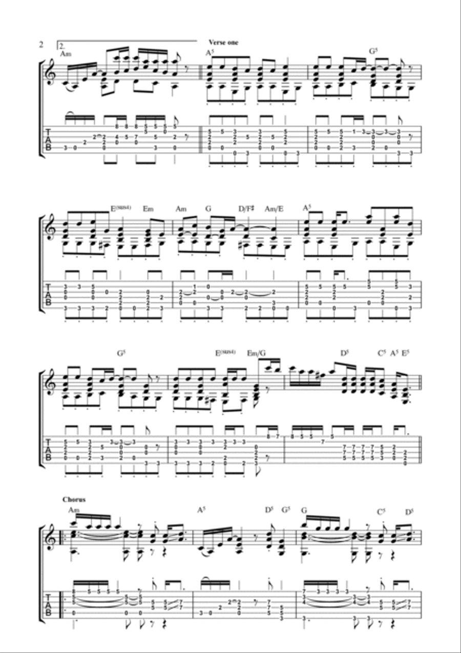 Shadow On The Wall Classical Guitar scores gallery preview page 2