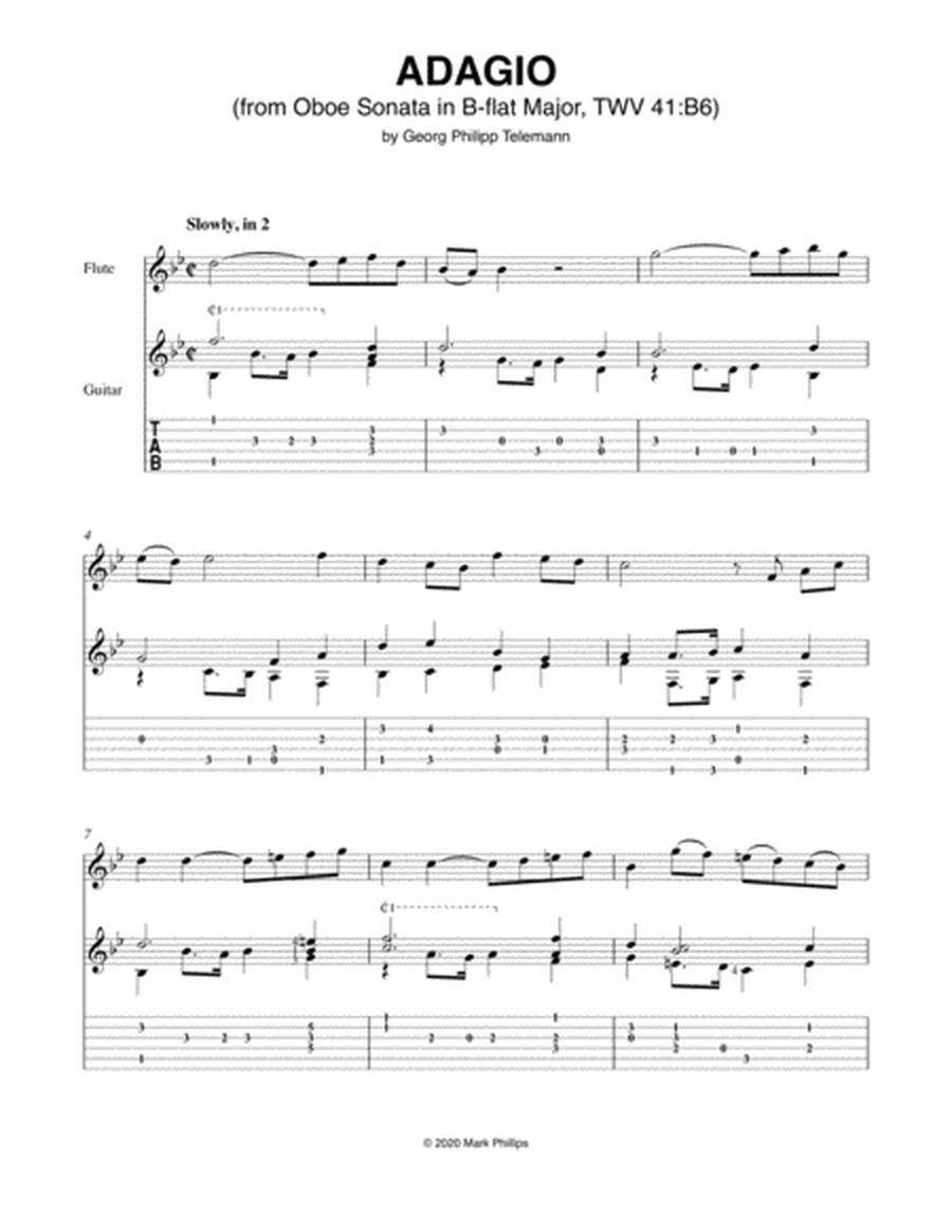 Adagio (from Oboe Sonata in B-flat Major, TWV 41:B6) image number null
