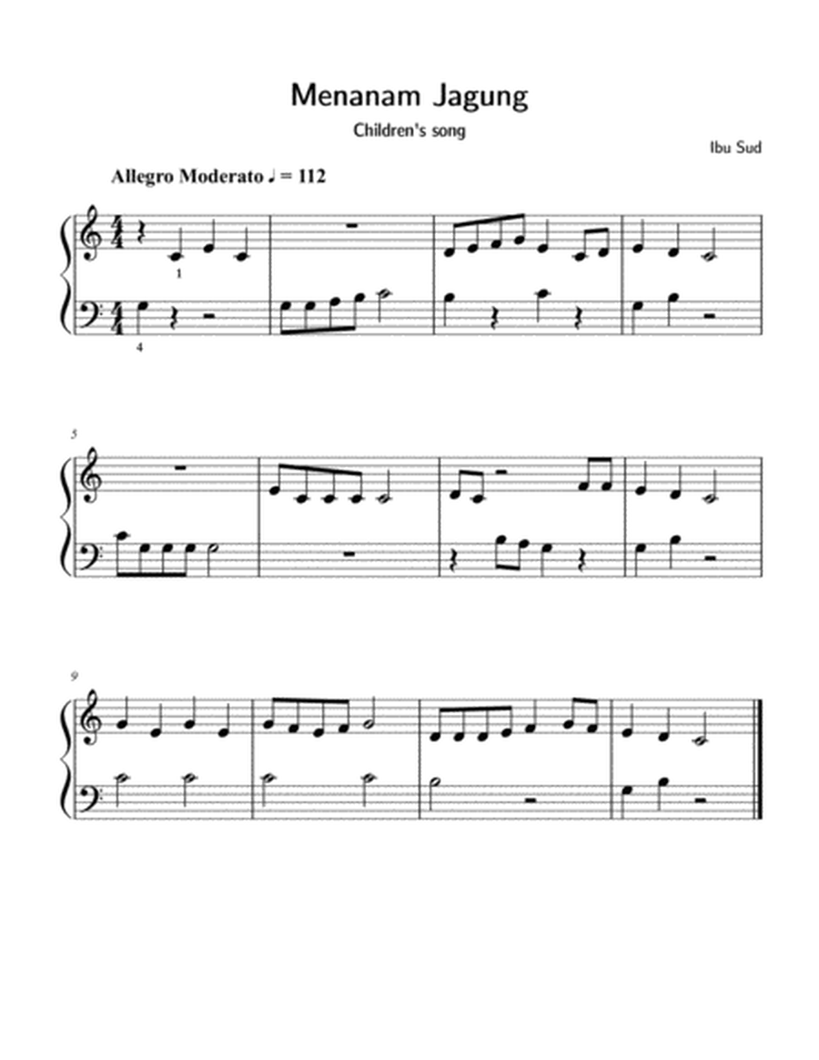 Seven Indonesian Traditional Songs, arranged for easy piano image number null