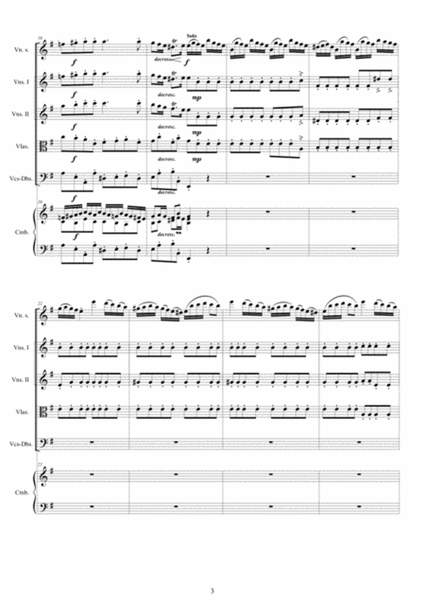 Vivaldi - Violin Concerto No.2 in E minor Op.4 RV 279 for Violin solo, strings and Cembalo image number null