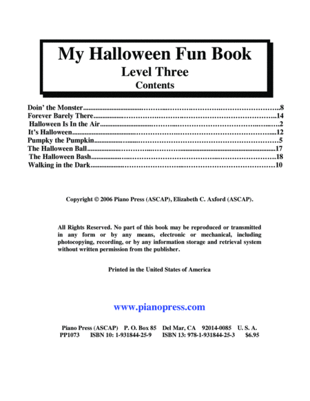 My Halloween Fun Book Level Three
