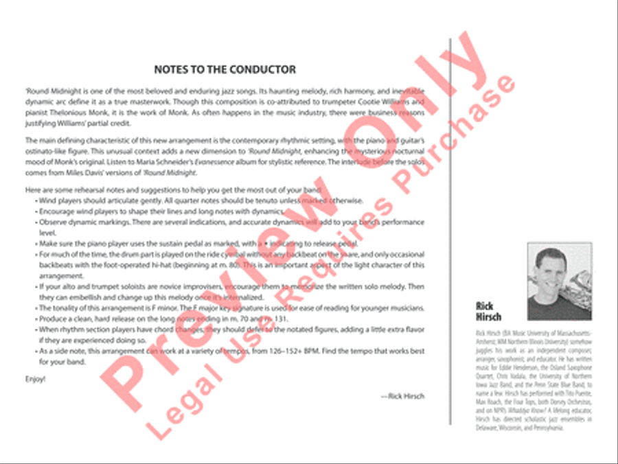 'Round Midnight Jazz Ensemble scores gallery preview page 3