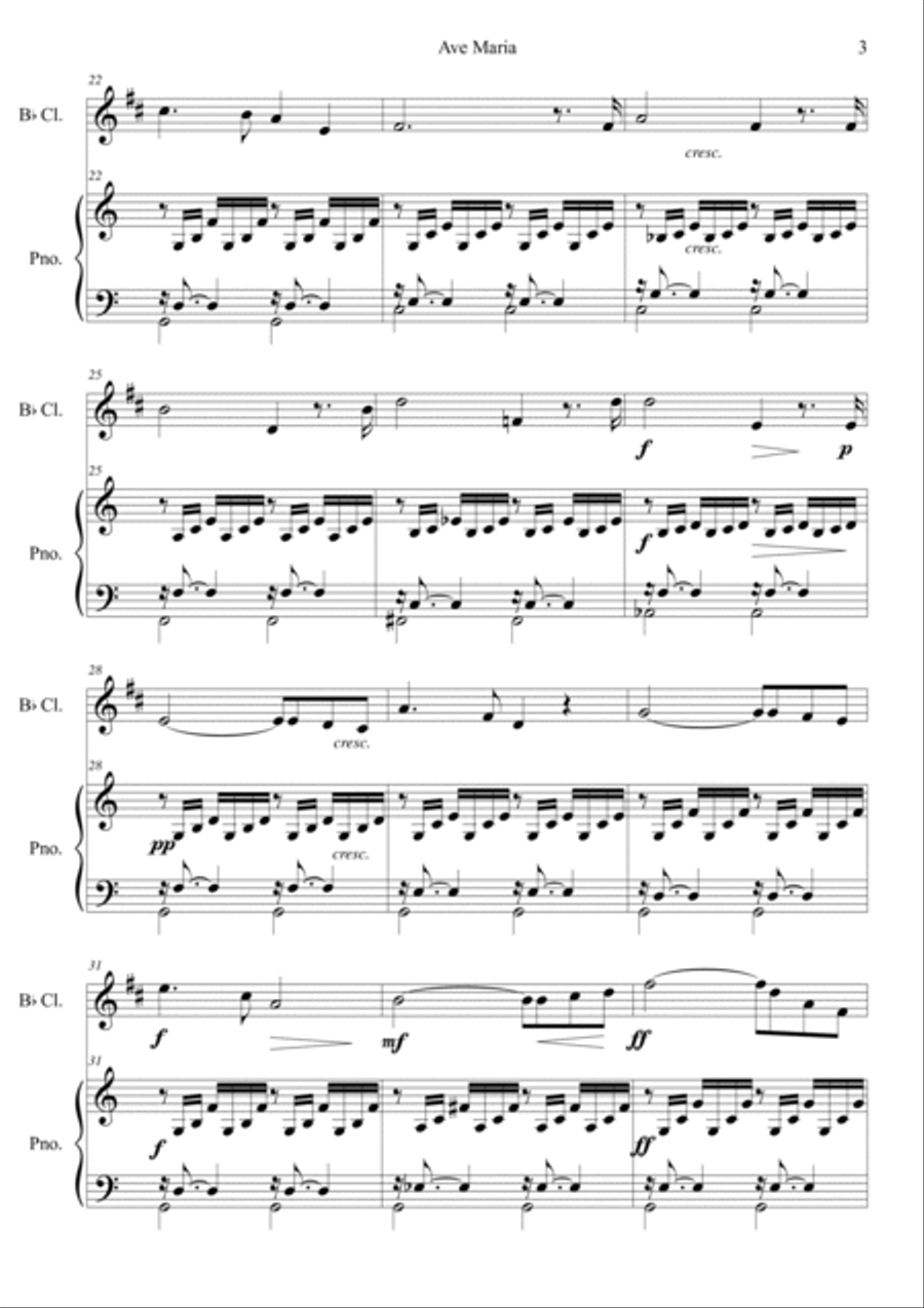 Ave Maria Ave Maria Clarinet Solo scores gallery preview page 3