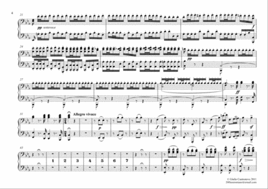 Rossini: La Cenerentola (Cinderella) - Overture for Piano Duet (4 hands) Piano Duet scores gallery preview page 4