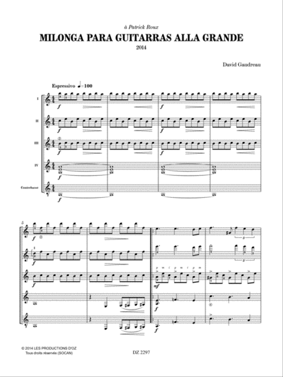 Milonga para guitarras alla grande Guitar Ensemble scores gallery preview page 3
